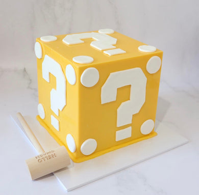 Super Mario cube smash cake