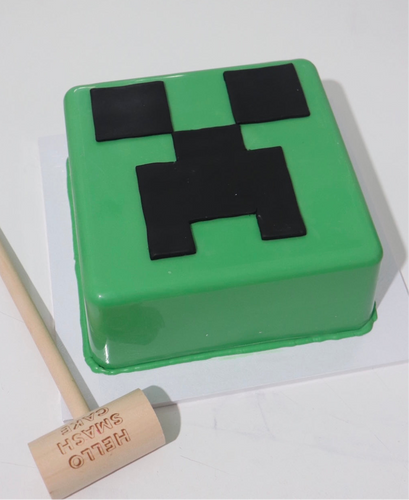 Minecraft themed smash cake 